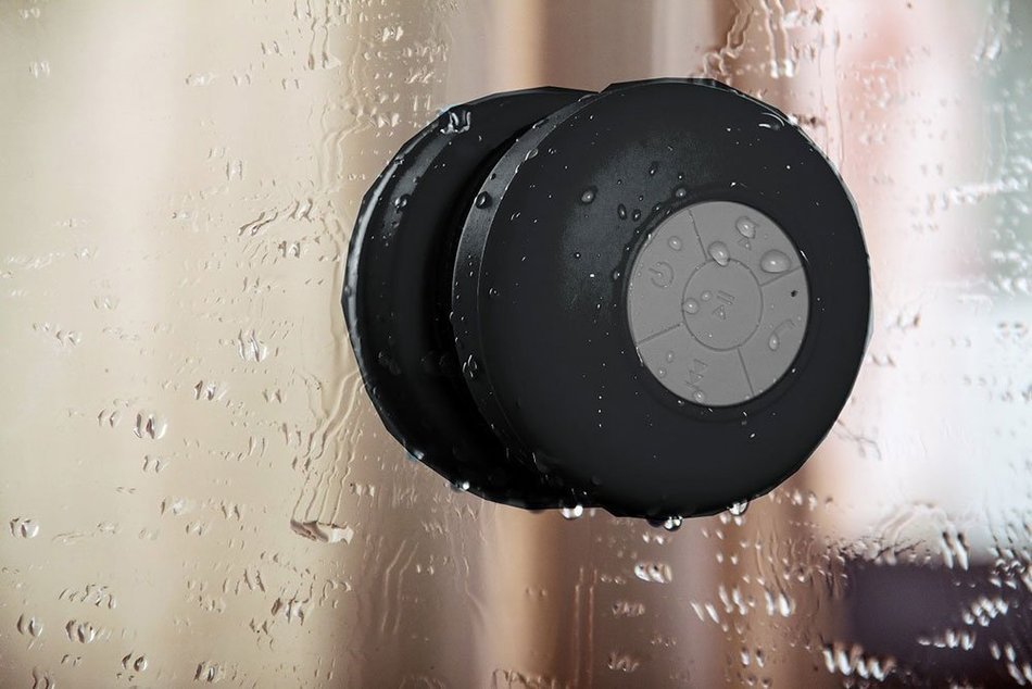 Leegoal(TM) Waterproof Wireless Bluetooth Mini Speaker with Suction Cup for Bathroom(Black) N2