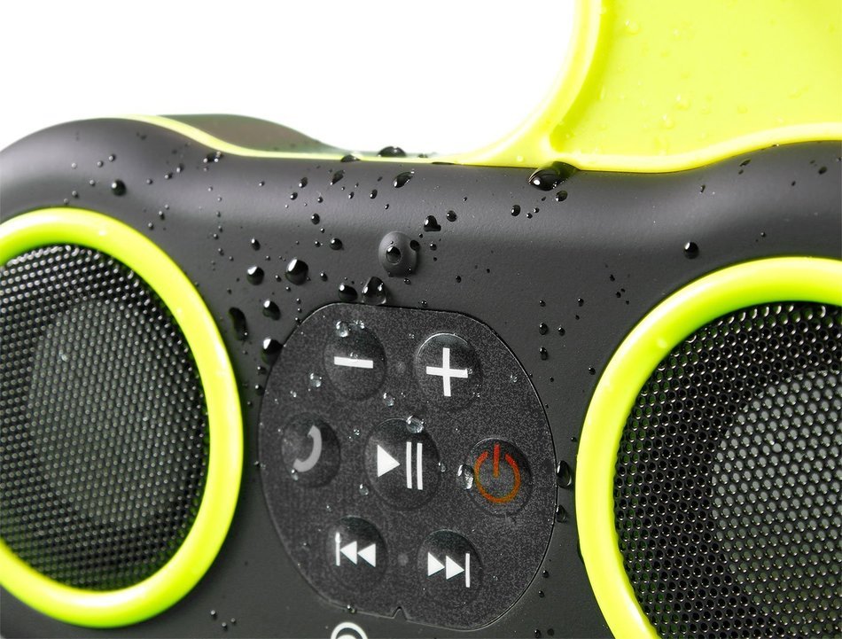 Oroview MAIN-35264 Waterproof Stereo Bluetooth Shower Speaker and Speakerphone, Green/Black N3