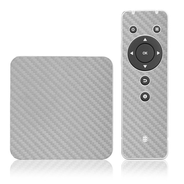 Skinomi TechSkin - Pivos XIOS DS Media Player - Carbon Fiber Silver Full Body Skin Protector / Front & Back Premium...