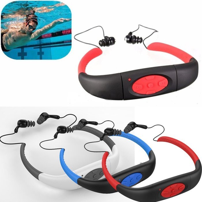 JINBEST Upgraded Waterproof Sport 4GB FM MP3 Music Player Earphone for Underwater Swimming Diving Swimming, Surfing... N7