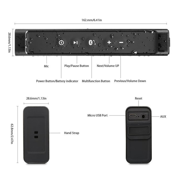 Wireless Speaker, Venstar Portable Speaker Bluetooth Speaker Bluetooth 4.0 Aluminium Built-in Mic 2*5w Voice Prompt... N6