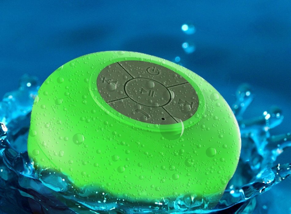 [KAMII] Waterproof Bluetooth Portable Audio System Bluetooth Wireless Waterproof Speaker with Built-in Mic (Black) N18