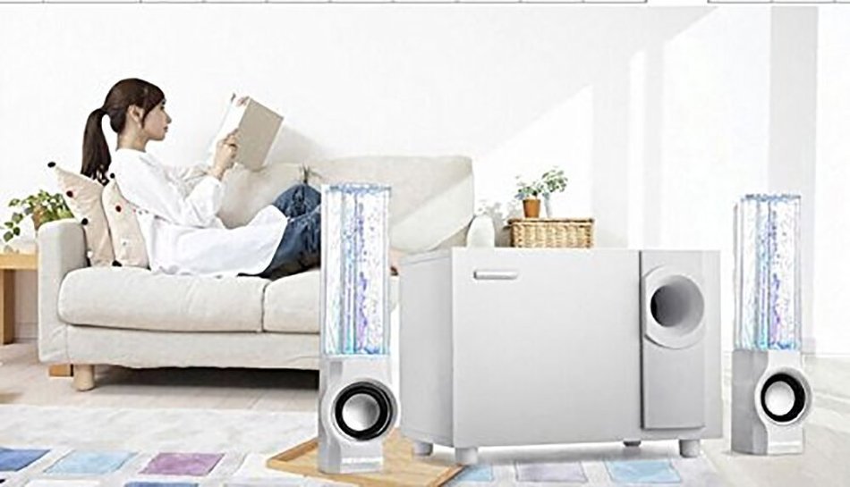 CREATESTAR Fountain Water Dance Speaker subwoofer 2.1 Creative Desktop PC Multimedia Wireless Bluetooth CSR 4.0... N8