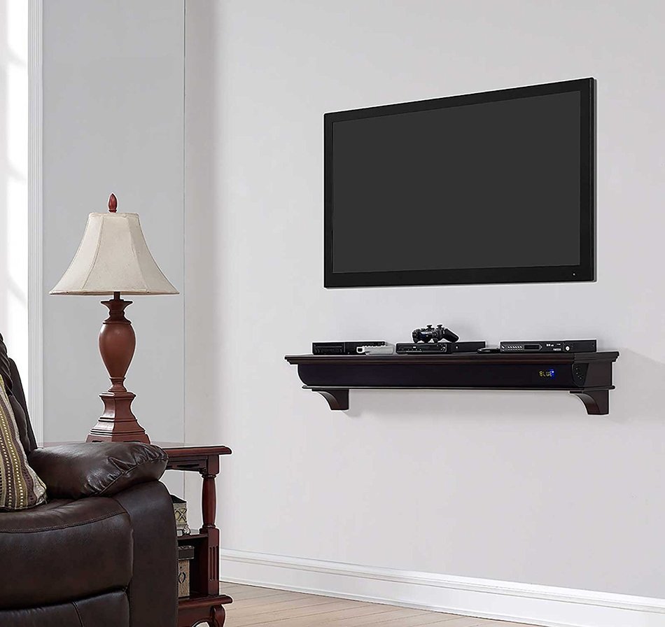 Bell'O Digital BDS4012-50-E474 50" Sound Bar Speaker Shelf, Dark Espresso N2