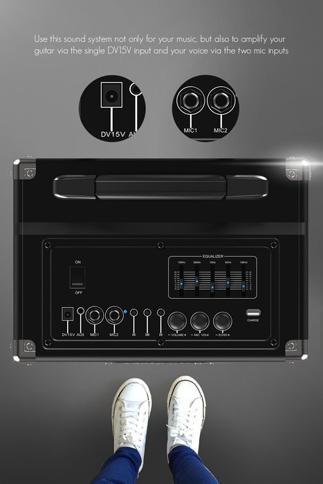 Sharper Image Bluetooth Wireless Streaming Tailgate Speaker with Equalizer (Black) N3