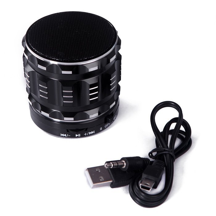 HDE Metallic Rechargeable Wireless Bluetooth Bass Speaker for Streaming Music (Black) N4