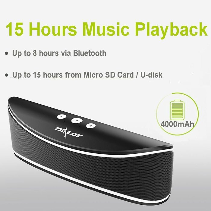 Bluetooth Speakers Zealot S2 Dual Drivers 2xPassive Subwoofer Portable Wireless Speaker Multi-function Micro SD... N3