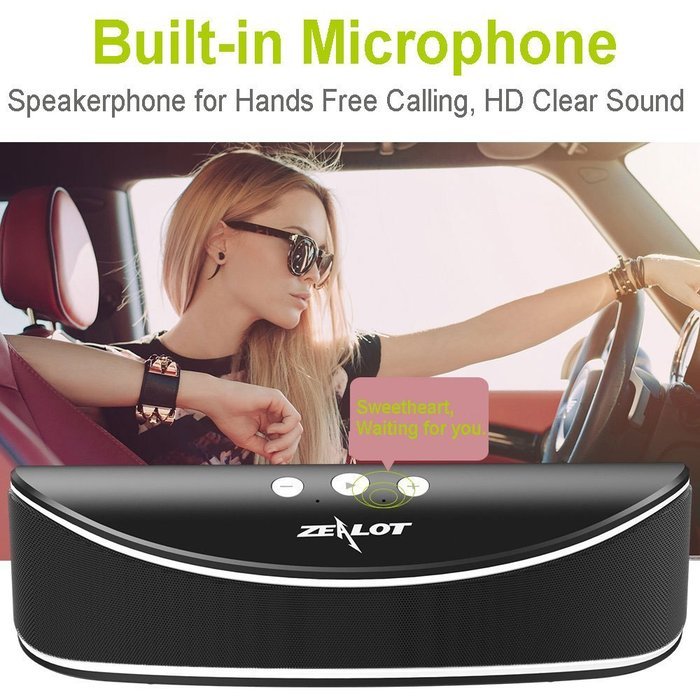 Bluetooth Speakers Zealot S2 Dual Drivers 2xPassive Subwoofer Portable Wireless Speaker Multi-function Micro SD... N4