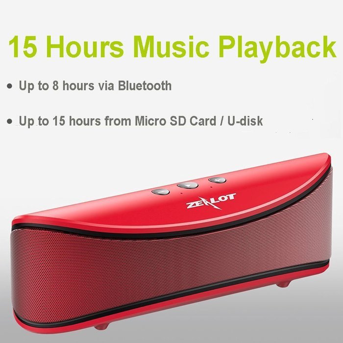 Bluetooth Speakers Zealot S2 Dual Drivers 2xPassive Subwoofer Portable Wireless Speaker Multi-function Micro SD... N9