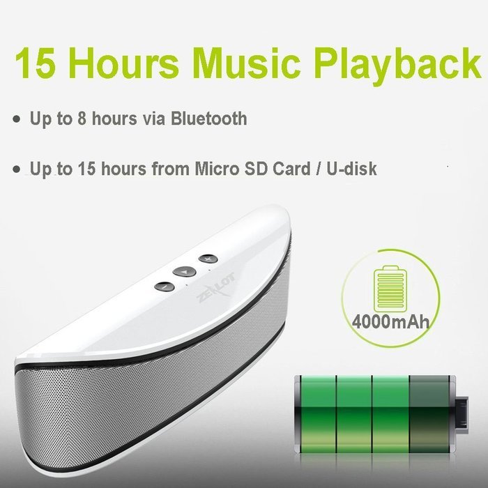 Bluetooth Speakers Zealot S2 Dual Drivers 2xPassive Subwoofer Portable Wireless Speaker Multi-function Micro SD... N14