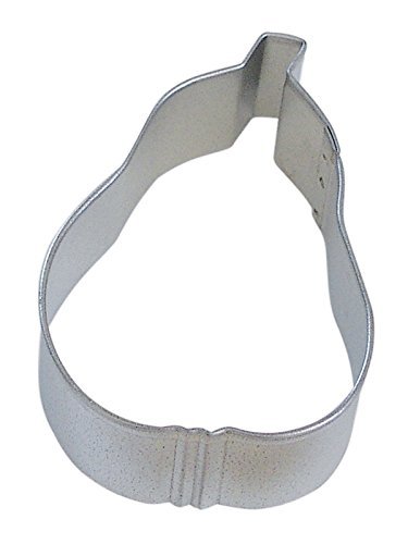 CybrTrayd R&M Pear Tinplated Steel Cookie Cutter and Cookie Recipe, 2.25-Inch, Silver, Lot of 12