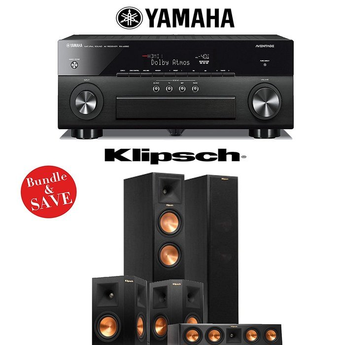 Klipsch Reference Premiere RP-260F 5.0 Home Theater System with Yamaha RX-A860BL 7.2-Ch Receiver