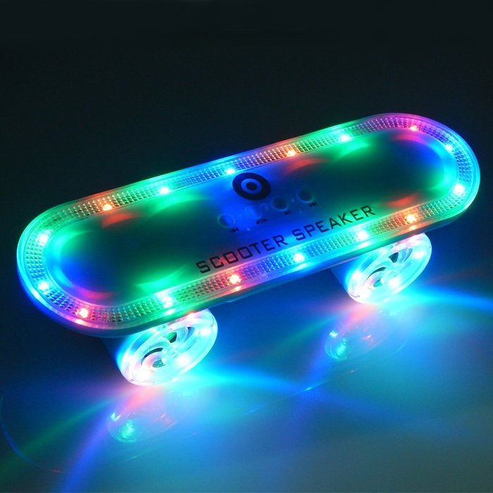 ER CHEN(TM) Scooter Bluetooth 3.0 Wireless Speaker with Led Light,Skateboard Stereo Speakers Portable MP3 Player... N6