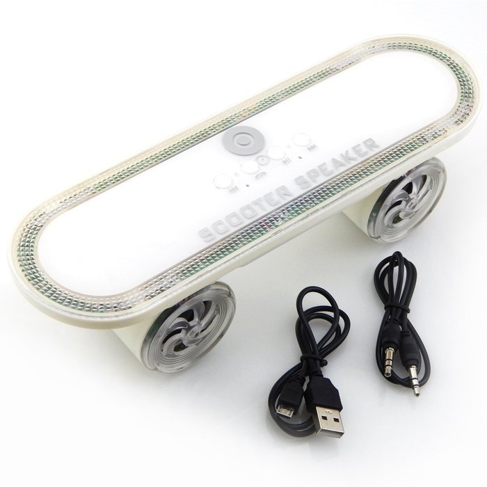 ER CHEN(TM) Scooter Bluetooth 3.0 Wireless Speaker with Led Light,Skateboard Stereo Speakers Portable MP3 Player... N15