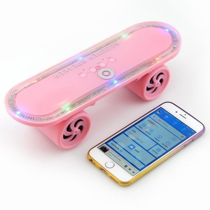 ER CHEN(TM) Scooter Bluetooth 3.0 Wireless Speaker with Led Light,Skateboard Stereo Speakers Portable MP3 Player... N16