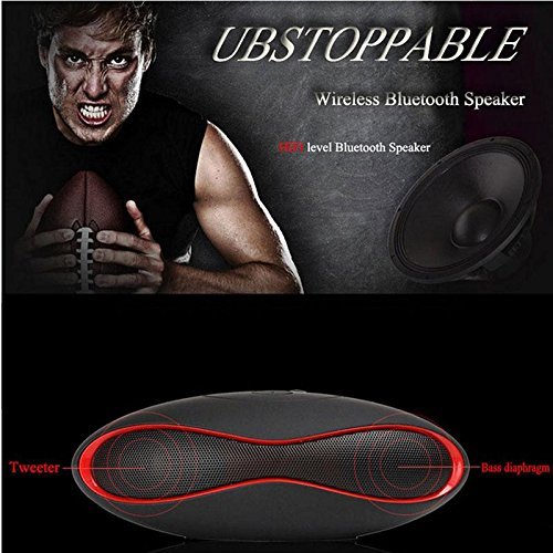 YOUNGFLY Portable Fashionable Wireless Bluetooth Super Bass Rugby Speaker Mic For Samsung iPhone iPad,Black N5
