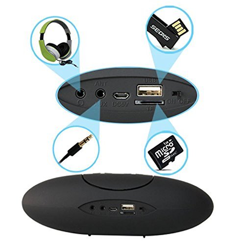 YOUNGFLY Portable Fashionable Wireless Bluetooth Super Bass Rugby Speaker Mic For Samsung iPhone iPad,Black N6