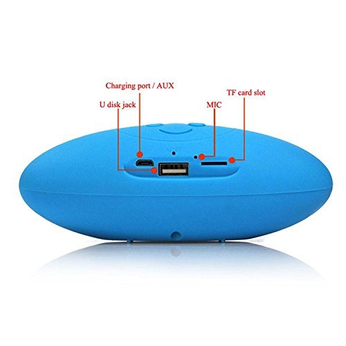 YOUNGFLY Portable Fashionable Wireless Bluetooth Super Bass Rugby Speaker Mic For Samsung iPhone iPad,Black N11