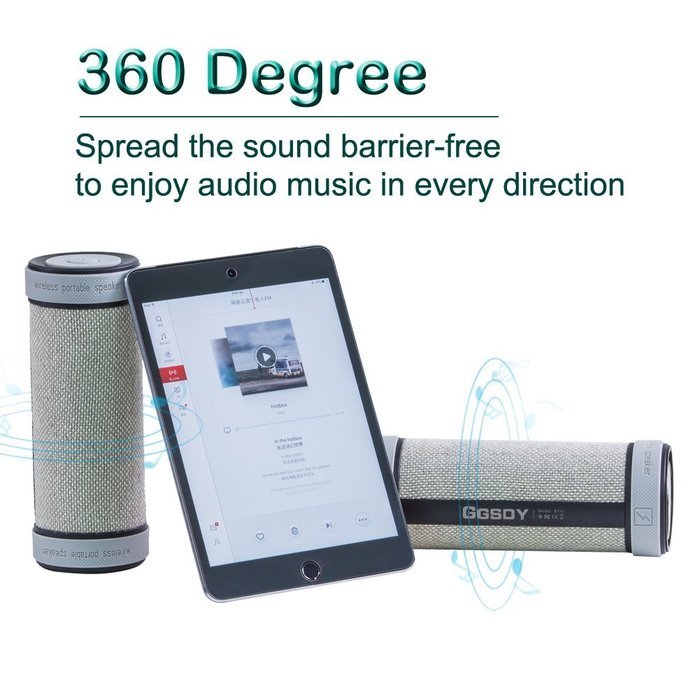 GGSDY Portable Wireless Bluetooth Speaker, 360 degree and 3D Stereo Surround Sound, Up to 18 Hours Playback Time... N18