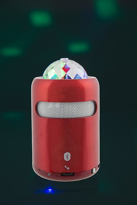 Maven Gifts: Wireless Disco Light Speaker in Red &ndash; Hi-Fi Speaker Quality &ndash; Works With Bluetooth, MP3, MP4 USB,... N3