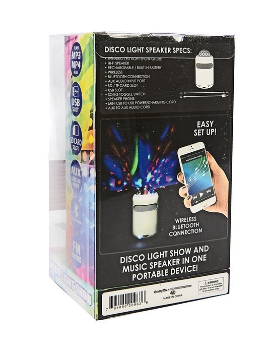 Maven Gifts: Wireless Disco Light Speaker in Red &ndash; Hi-Fi Speaker Quality &ndash; Works With Bluetooth, MP3, MP4 USB,... N6