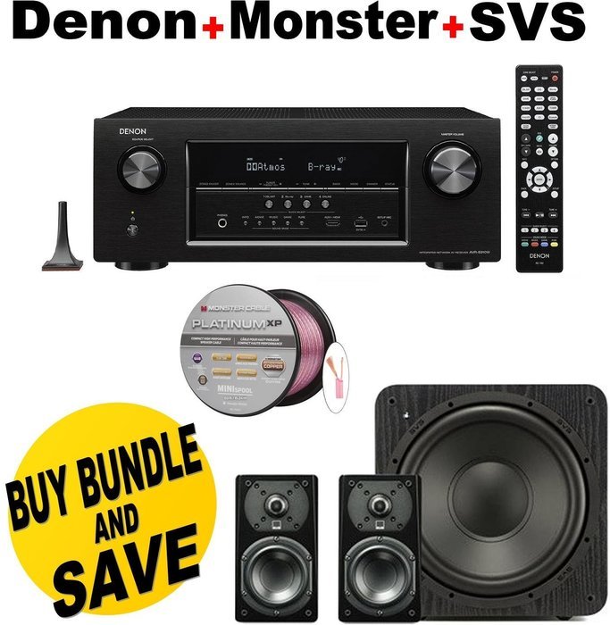 Denon AVR-S910W 7.2 Full 4K Ultra HD Channel Receiver With Bluetooth/HDCP2.2 + SVS Prime Satellite 2.1 High-Grade...