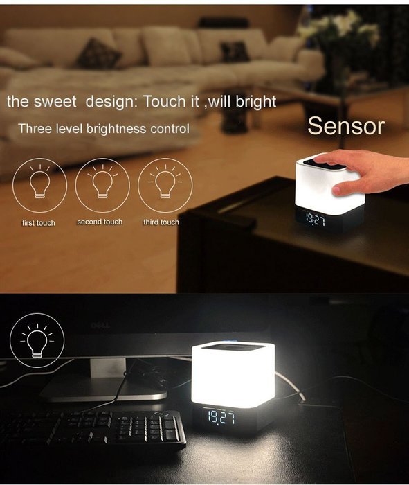 Light Bluetooth Speaker ,Musky DY28 Wireless Portable Speaker With Touch Sensor LED Lamp Music Player,Alarm Clock... N2