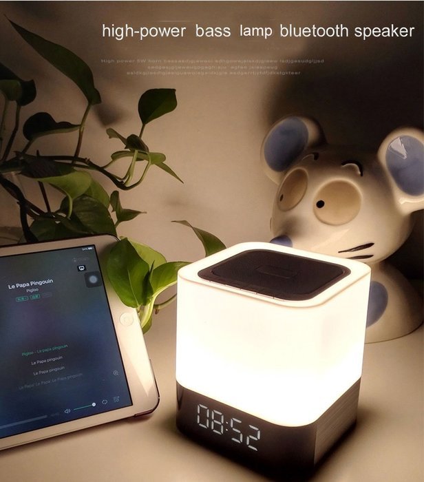 Light Bluetooth Speaker ,Musky DY28 Wireless Portable Speaker With Touch Sensor LED Lamp Music Player,Alarm Clock... N6