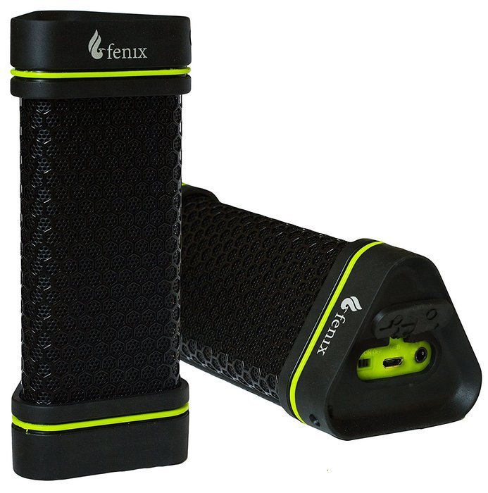 Fenix Water-Resistant Dustproof and Shockproof Black and Neon Green Triangle Shaped Portable Rugged Wireless Bluetooth...