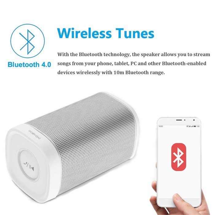 Bluetooth Speakers, Mindkoo Ultra Portable Smart Wireless Bluetooth 4.0 Stereo Speakers for Outdoor, Camping,... N2