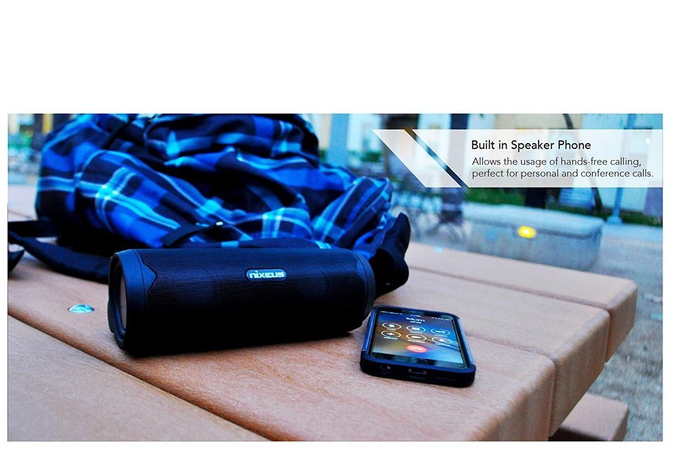 Nixeus ARC 4.0 Ultra-Portable Bluetooth 4.0 Wireless Speaker with aptX, Internal USB Power Bank, Built in Speakerphone... N5