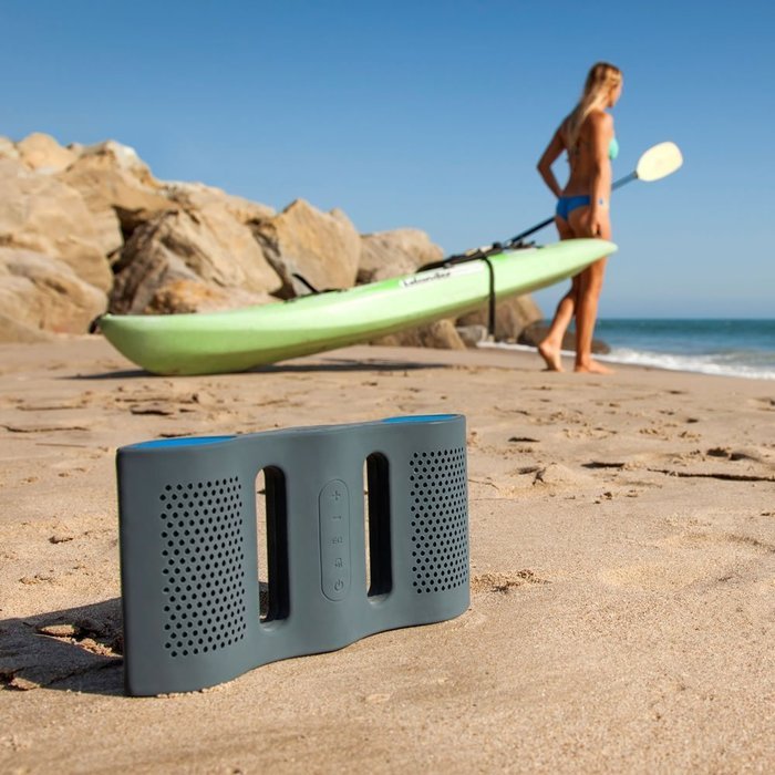 NYNE Aqua IPX7 Rated Waterproof Floating Portable Bluetooth Speaker with Built in Hands free Microphone (Grey... N6