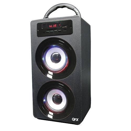 QFX BT-140 Rechargeable Speaker w/Bluetooth/FM/USB/SD/AUX In/Remote - RED