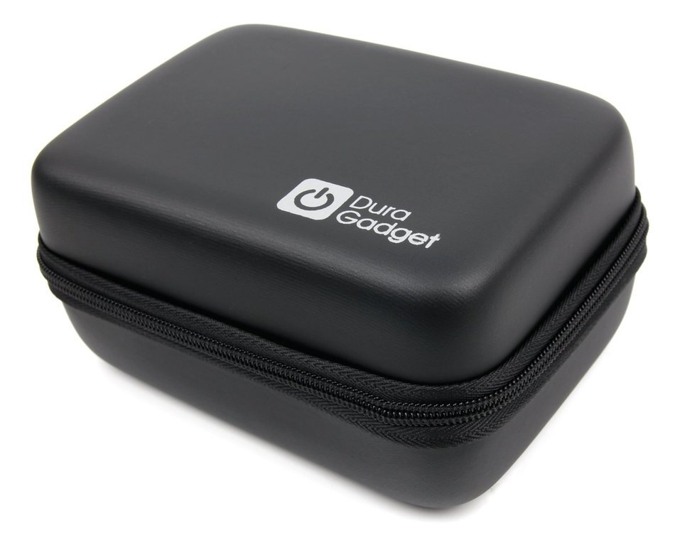DURAGADGET Premium Quality Black Hard Shell EVA Box Case with Carabiner Clip & Twin Zips for NEW JBL Clip / Clip... N2