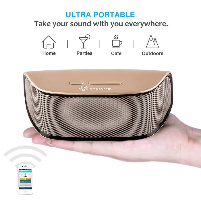 Bluetooth Speaker E-Spark S1 10W Stereo Speaker (10W Output Power Driver Passive Subwoofer Strong Bass Aluminum-Alloy... N4