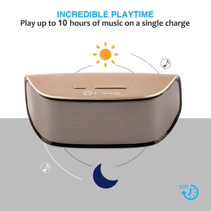 Bluetooth Speaker E-Spark S1 10W Stereo Speaker (10W Output Power Driver Passive Subwoofer Strong Bass Aluminum-Alloy... N5