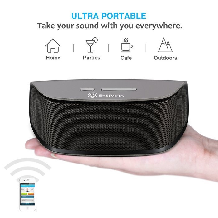 Bluetooth Speaker E-Spark S1 10W Stereo Speaker (10W Output Power Driver Passive Subwoofer Strong Bass Aluminum-Alloy... N12