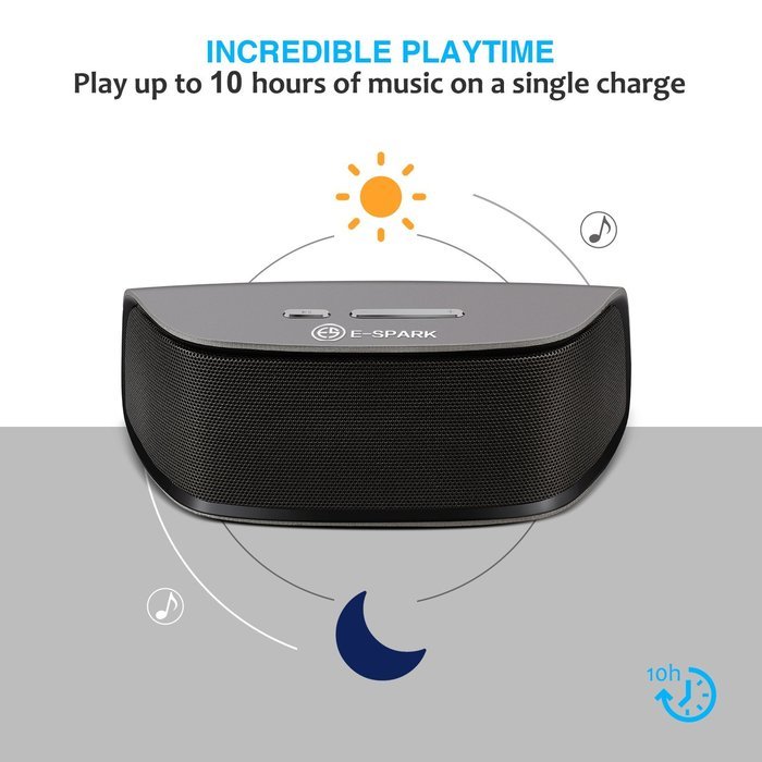 Bluetooth Speaker E-Spark S1 10W Stereo Speaker (10W Output Power Driver Passive Subwoofer Strong Bass Aluminum-Alloy... N13