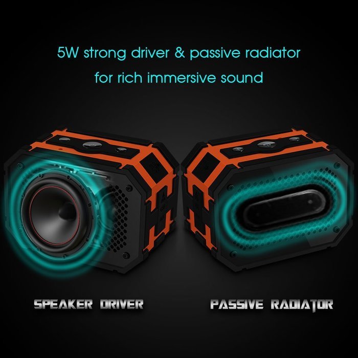 Mpow Portable Bluetooth Speakers Wireless with Extral 1000 mAh Emergency Power Bank for Outdoor or Shower N3