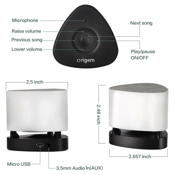 Wireless Bluetooth Portable Mini LED Color Changing Speaker, APP Light Control, 16 Million Colors and Hands Free... N2