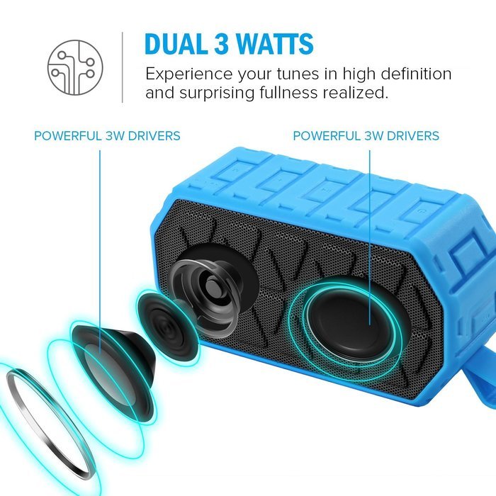 Bluetooth Speaker, SAVFY Portable Wireless Bluetooth Speakers with 6W Enhanced Bass , Water Resistant, Perfect... N13