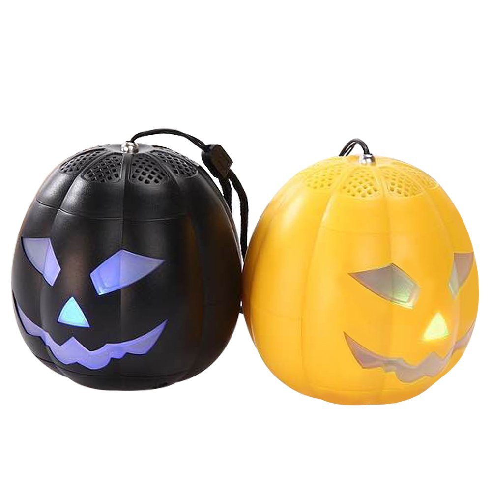 Halloween Bluetooth Speakers JxzH Cool LED Pumpkin Speakers Mini