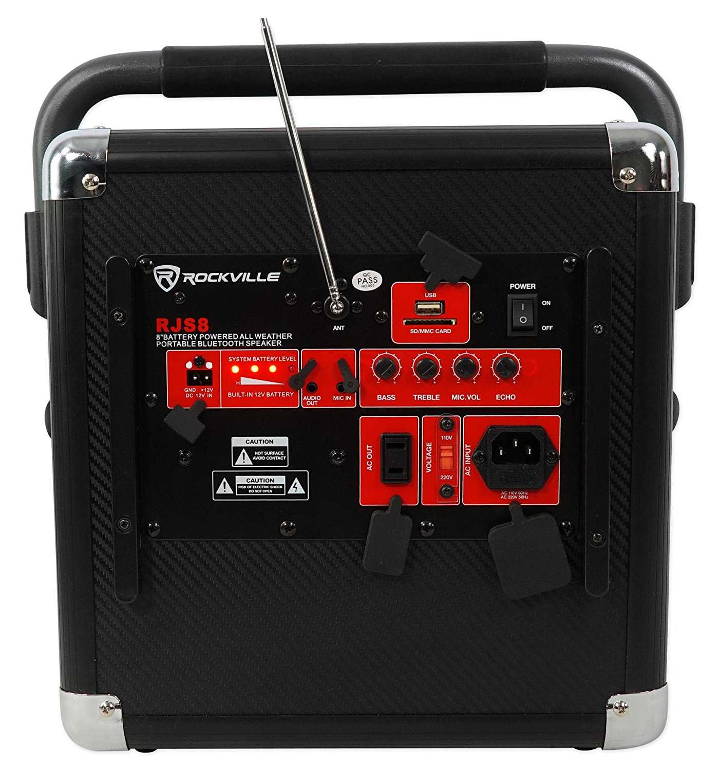 Rockville RJS8 8" Portable Rechargable Home Theatre Bluetooth Speaker