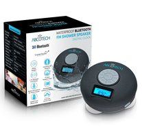 Abco Tech Splash Proof Shower Speaker with 3 Firm Suction Cups - Black