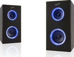 iLive Wireless Twin Speakers with LED Light Effects, 5.38 x 4.72 x 10.21 Inches, Black (iSB2006B)