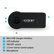 EDUP Portable Wireless Audio Receiver with Built in Microphone Car Kit N5
