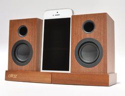 Altaz AZWB100BTS Micro-Fi Bluetooth Stereo Speaker (Natural Brown Wood) N3