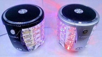 Soundmae&reg; T-2096A Bluetooth luminous TF card mini speaker stereo subwoofer color lights handsfree style Bluetooth... N3