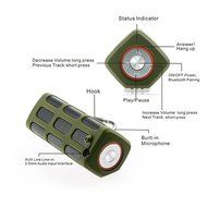 Hapyia Portable Wireless Bluetooth Speaker Outdoor with 7000mAh Power Bank Black N20