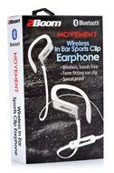 2BOOM Wireless Hands Free Bluetooth Sweat Proof In Ear Buds with Clip Headphone White N2